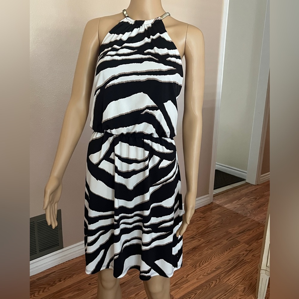 Dressbarn Woman’s Sleeveless Dress – Size 12 - Zebra Print